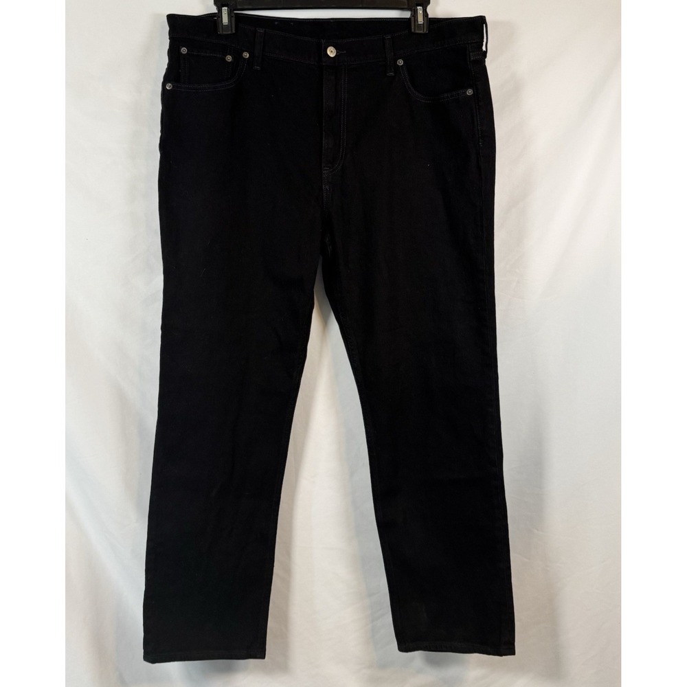 GAP '90s Straight High‎ Rise Black Jeans Women's Size 35 True Black Denim